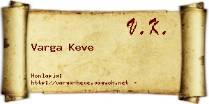 Varga Keve névjegykártya